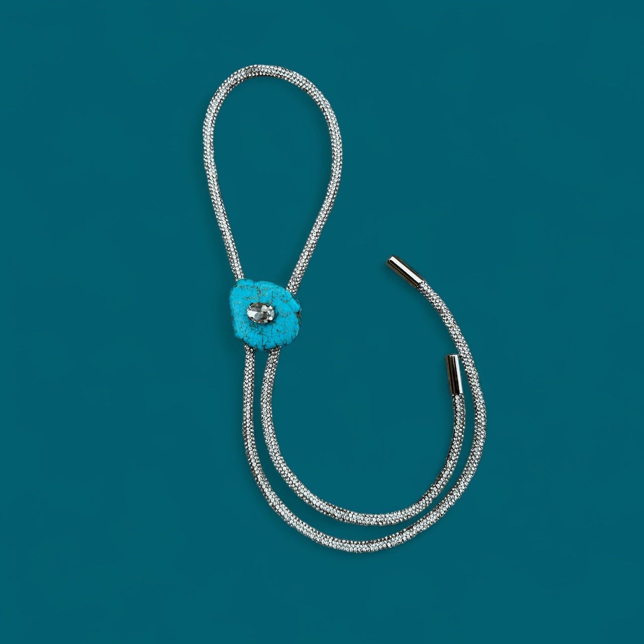 Turquoise Crystal Bolo Tie - Zandria