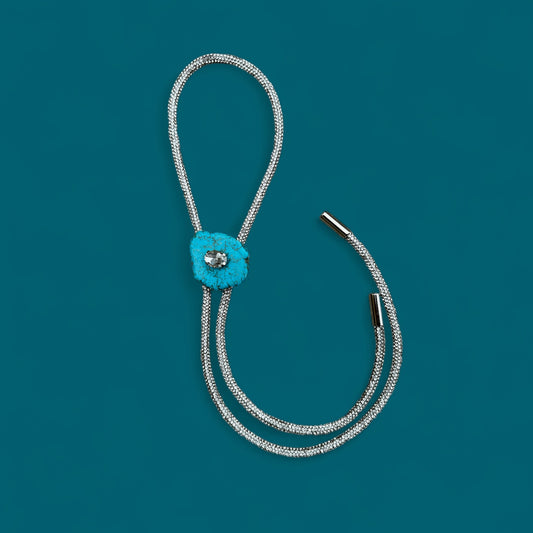 Turquoise Crystal Bolo Tie