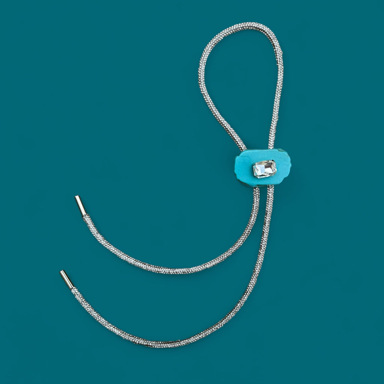 Turquoise Crystal Bolo Tie